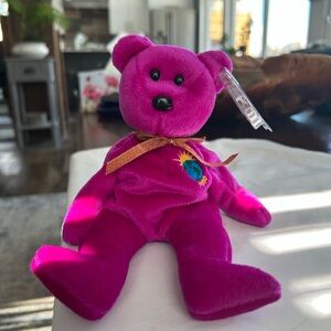 Retired,TY Millennium Plush 2000 Bear w errors